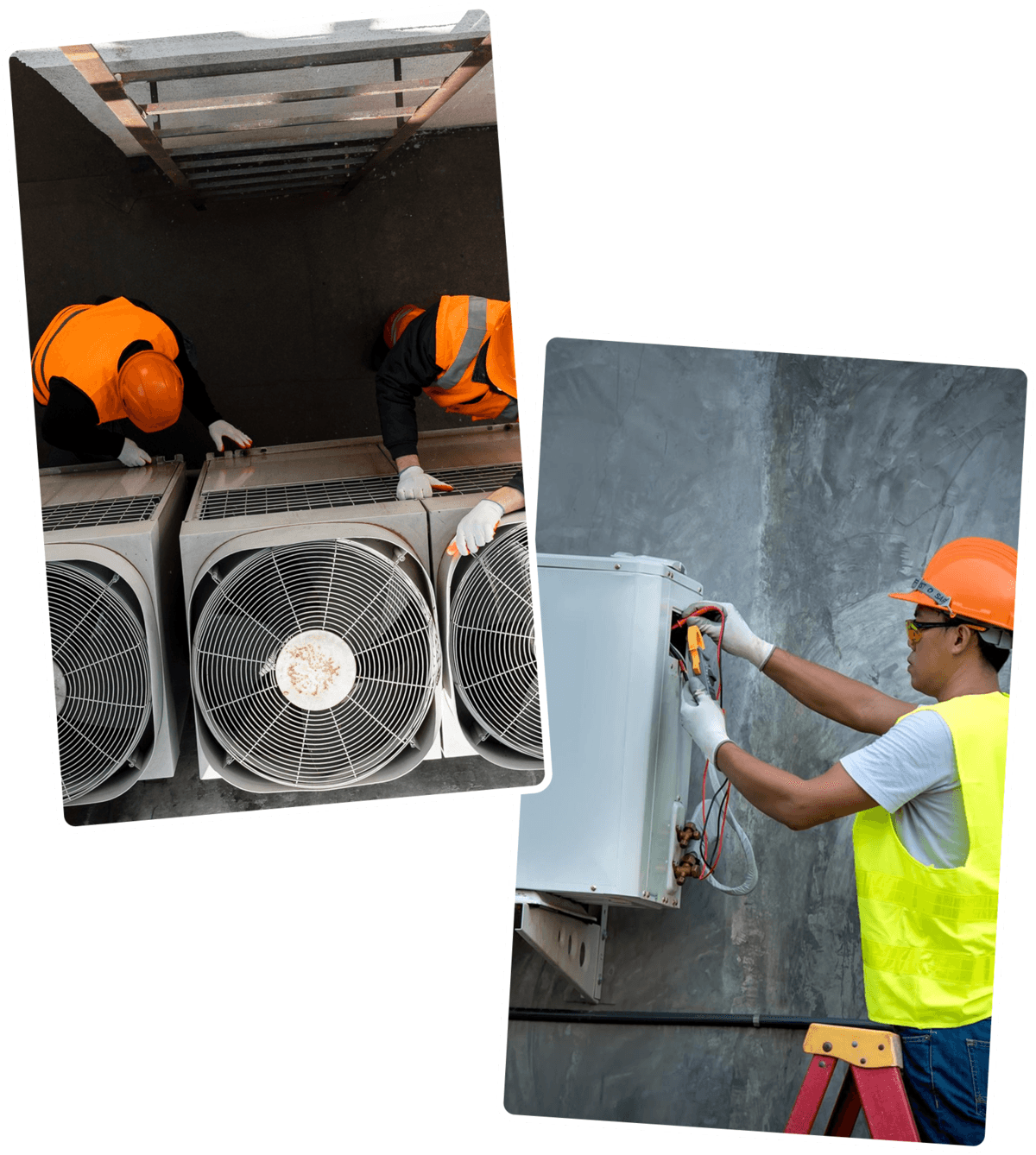 HVAC technicians at work